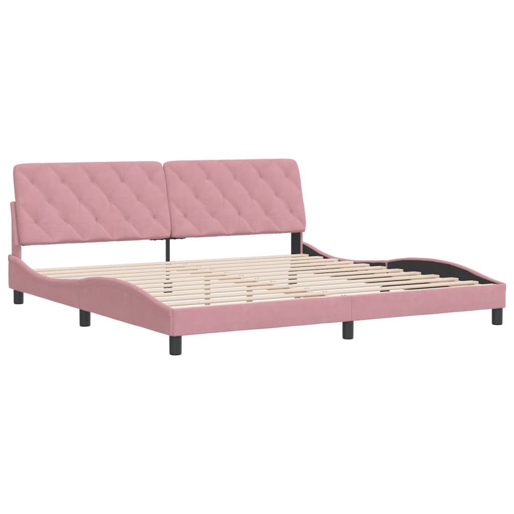 Bed Frame without Mattress Pink 200x200 cm Velvet