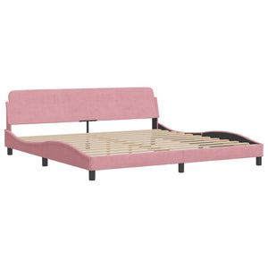 Bed Frame without Mattress Pink 200x200 cm Velvet