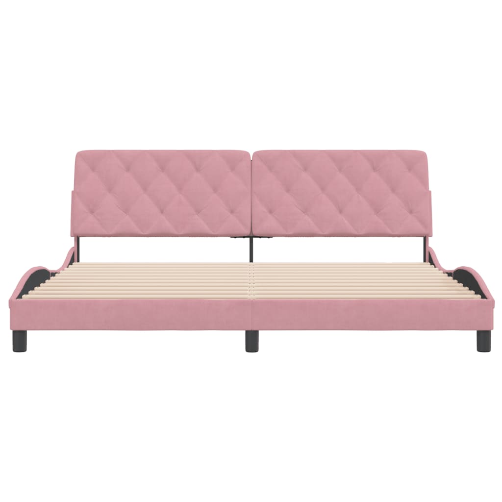 Bed Frame without Mattress Pink 200x200 cm Velvet