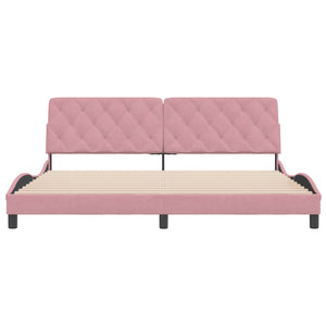 Bed Frame without Mattress Pink 200x200 cm Velvet