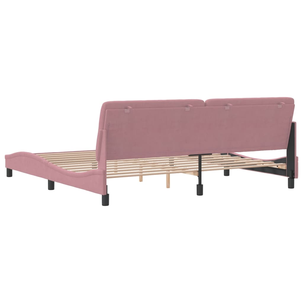 Bed Frame without Mattress Pink 200x200 cm Velvet