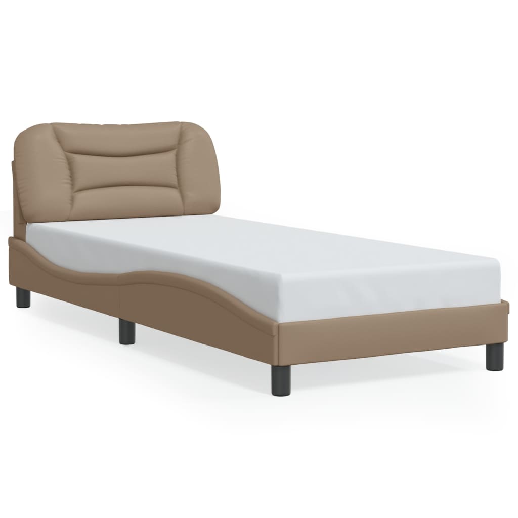 Bed Frame without Mattress "Hvar" Cappuccino 80x200 cm Faux Leather