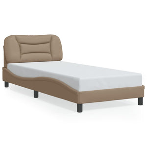 Bed Frame without Mattress "Hvar" Cappuccino 80x200 cm Faux Leather
