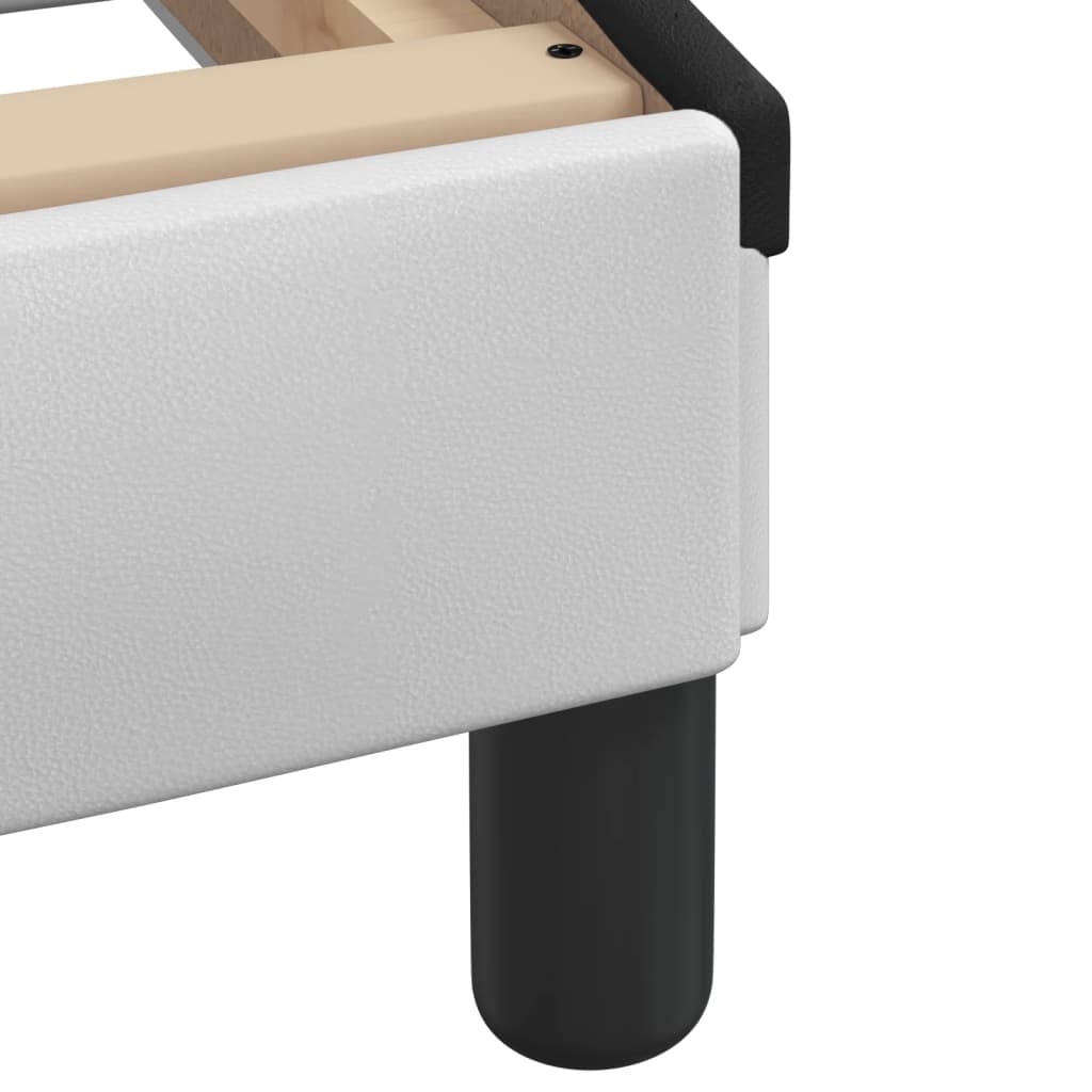 Bed Frame without Mattress "Hvar" White and Black 80x200 cm Faux Leather