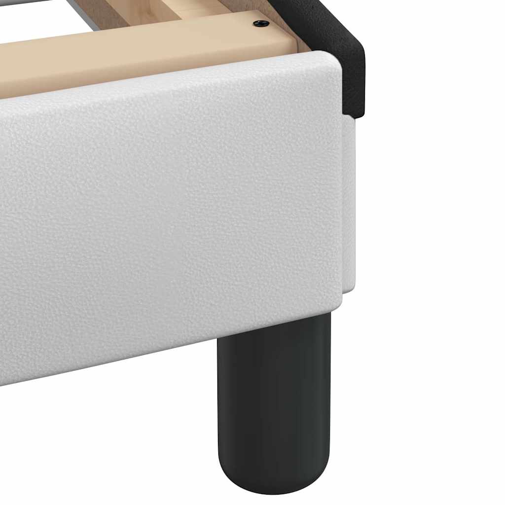 Bed Frame without Mattress "Hvar" White and Black 90x190 cm Faux Leather