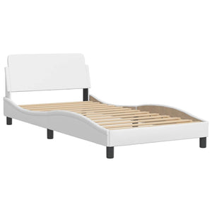 Bed Frame without Mattress "Hvar" White 100x200 cm Faux Leather