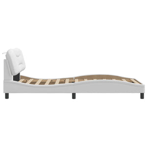 Bed Frame without Mattress "Hvar" White 100x200 cm Faux Leather