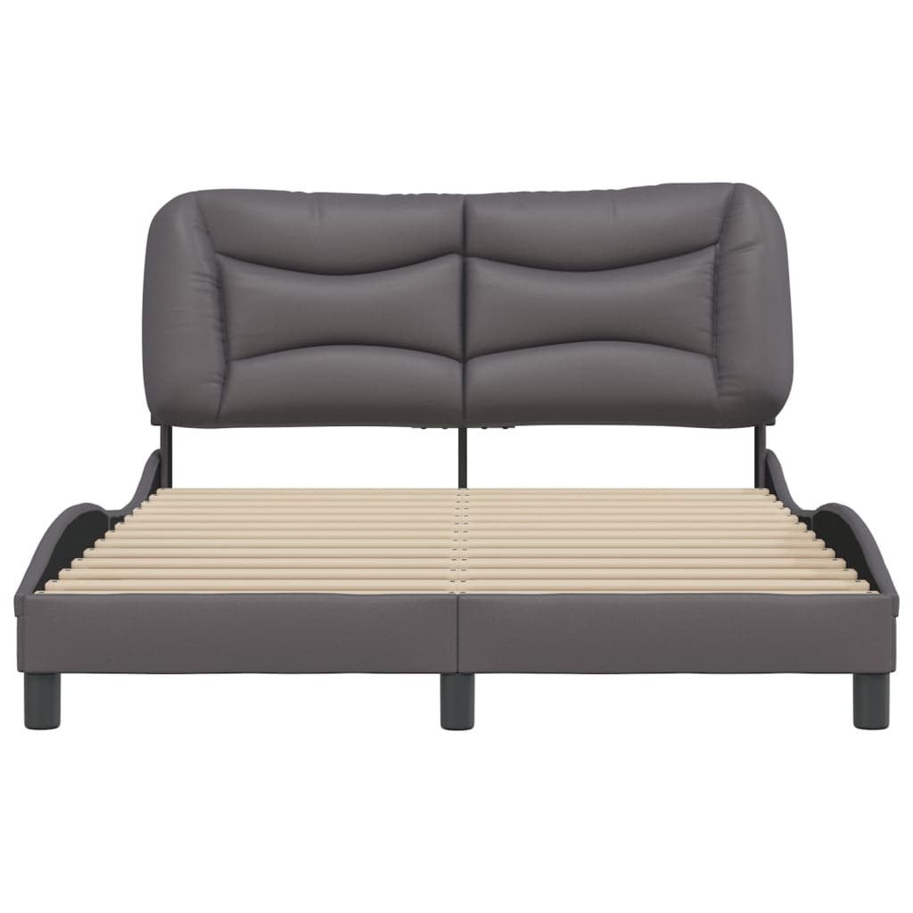 Bed Frame without Mattress "Hvar" Grey 120x200 cm Faux Leather