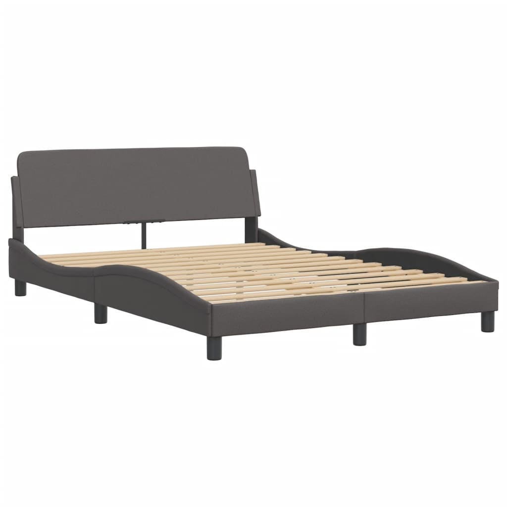 Bed Frame without Mattress "Hvar" Grey 120x200 cm Faux Leather