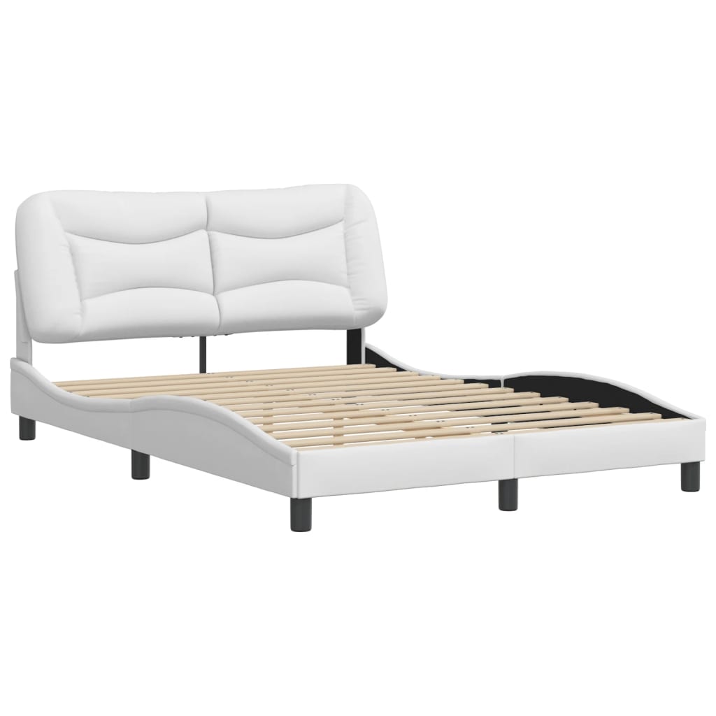 Bed Frame without Mattress "Hvar" White 140x200 cm Faux Leather