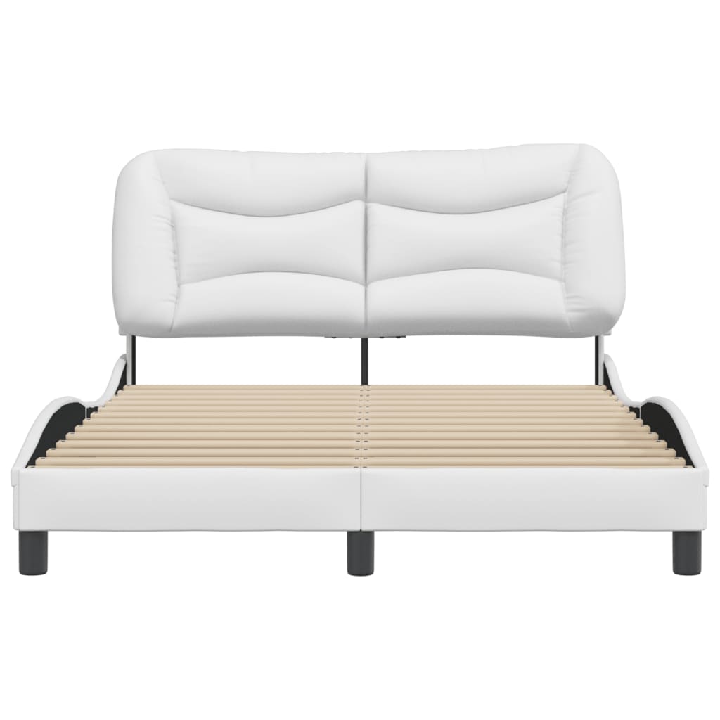 Bed Frame without Mattress "Hvar" White 140x200 cm Faux Leather