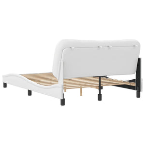 Bed Frame without Mattress "Hvar" White 140x200 cm Faux Leather