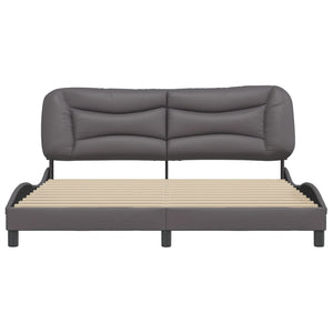 Bed Frame without Mattress "Hvar" Grey 180x200 cm Faux Leather