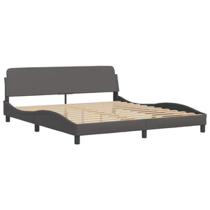 Bed Frame without Mattress "Hvar" Grey 180x200 cm Faux Leather