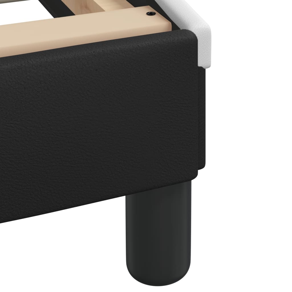 Bed Frame without Mattress "Hvar" Black and White 180x200 cm Faux Leather