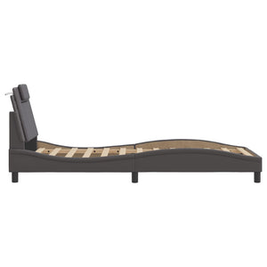 Bed Frame "Viana" without Mattress Grey 90x200 cm Faux Leather