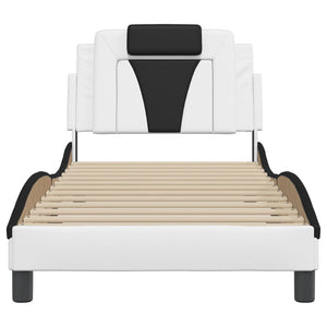 Bed Frame "Viana" without Mattress White and Black 90x200 cm Faux Leather
