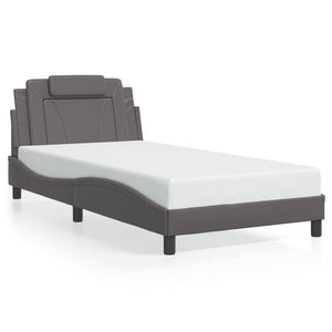 Bed Frame "Viana" without Mattress Grey 100x200 cm Faux Leather