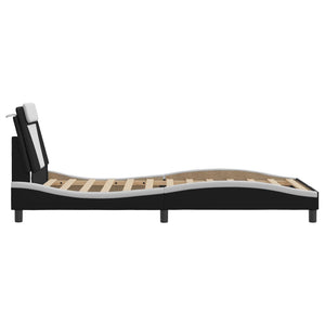 Bed Frame "Viana" without Mattress Black and White 100x200 cm Faux Leather