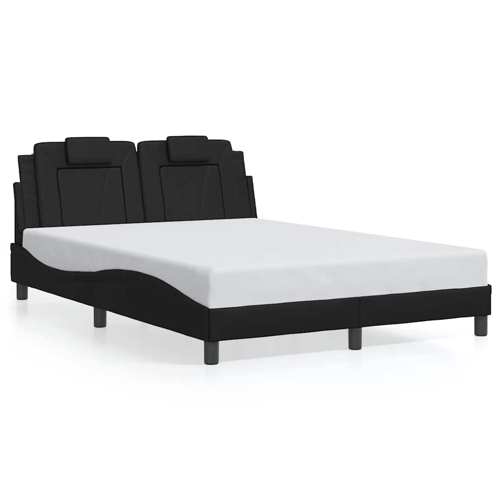 Bed Frame "Viana" without Mattress Black 120x200 cm Faux Leather