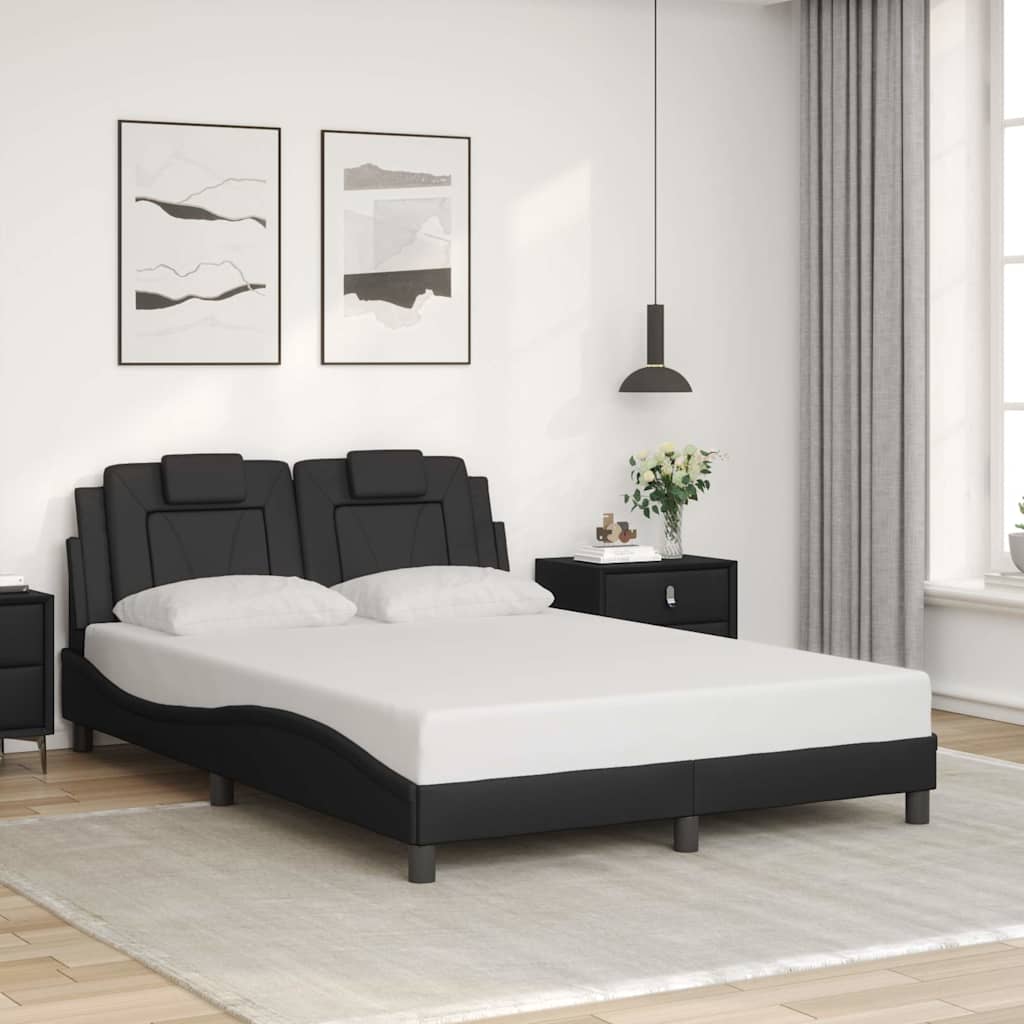 Bed Frame "Viana" without Mattress Black 120x200 cm Faux Leather