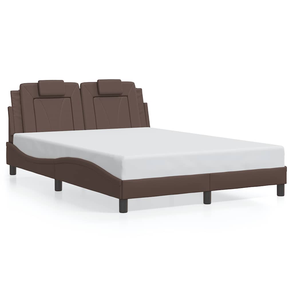 Bed Frame "Viana" without Mattress Brown 120x200 cm Faux Leather