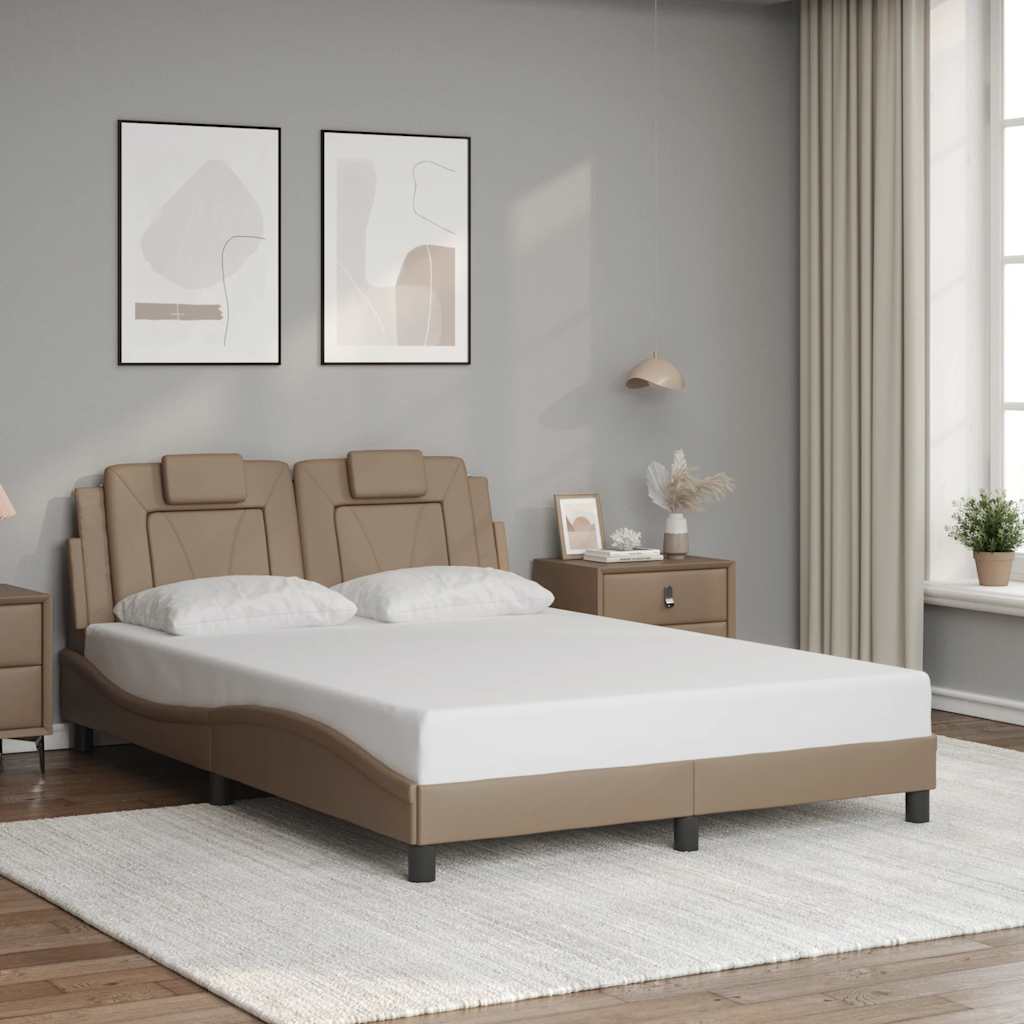 Bed Frame "Viana" without Mattress Cappuccino 120x200 cm Faux Leather