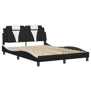Bed Frame "Viana" without Mattress Black and White 120x200 cm Faux Leather