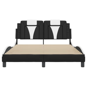 Bed Frame "Viana" without Mattress Black and White 120x200 cm Faux Leather