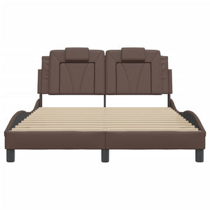 Bed Frame "Viana" without Mattress Brown 140x190 cm Faux Leather