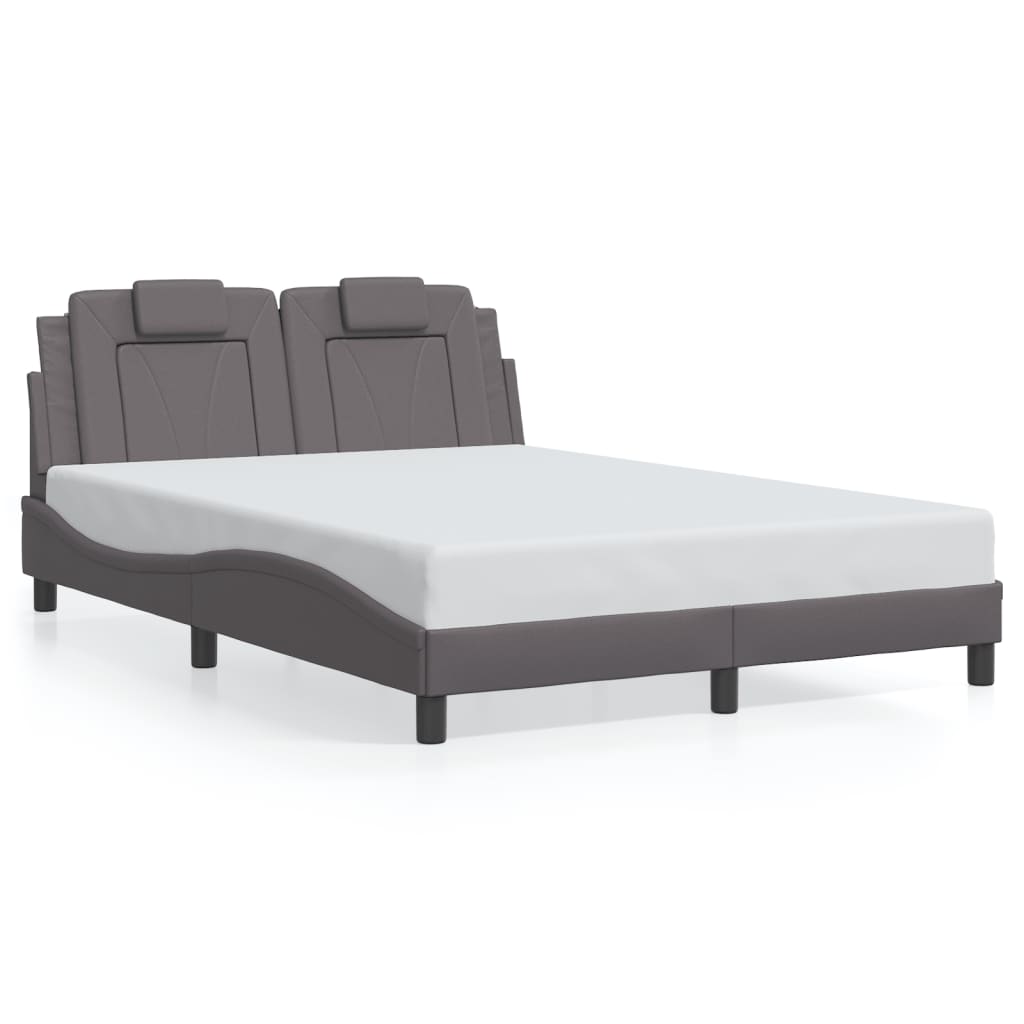 Bed Frame "Viana" without Mattress Grey 140x200 cm Faux Leather