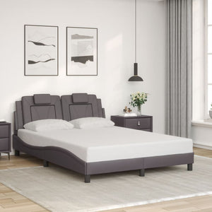 Bed Frame "Viana" without Mattress Grey 140x200 cm Faux Leather