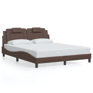 Bed Frame "Viana" without Mattress Brown 160x200 cm Faux Leather