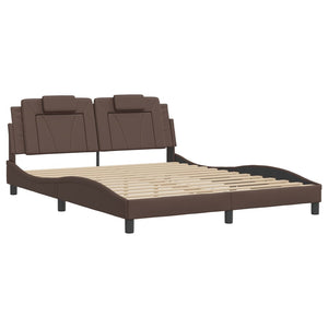 Bed Frame "Viana" without Mattress Brown 160x200 cm Faux Leather