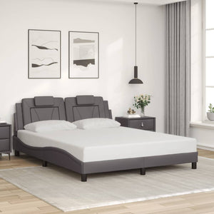 Bed Frame "Viana" without Mattress Grey 160x200 cm Faux Leather