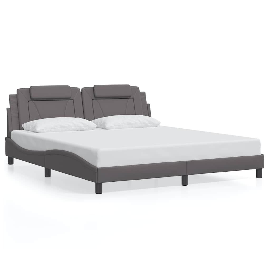 Bed Frame "Viana" without Mattress Grey 180x200 cm Faux Leather