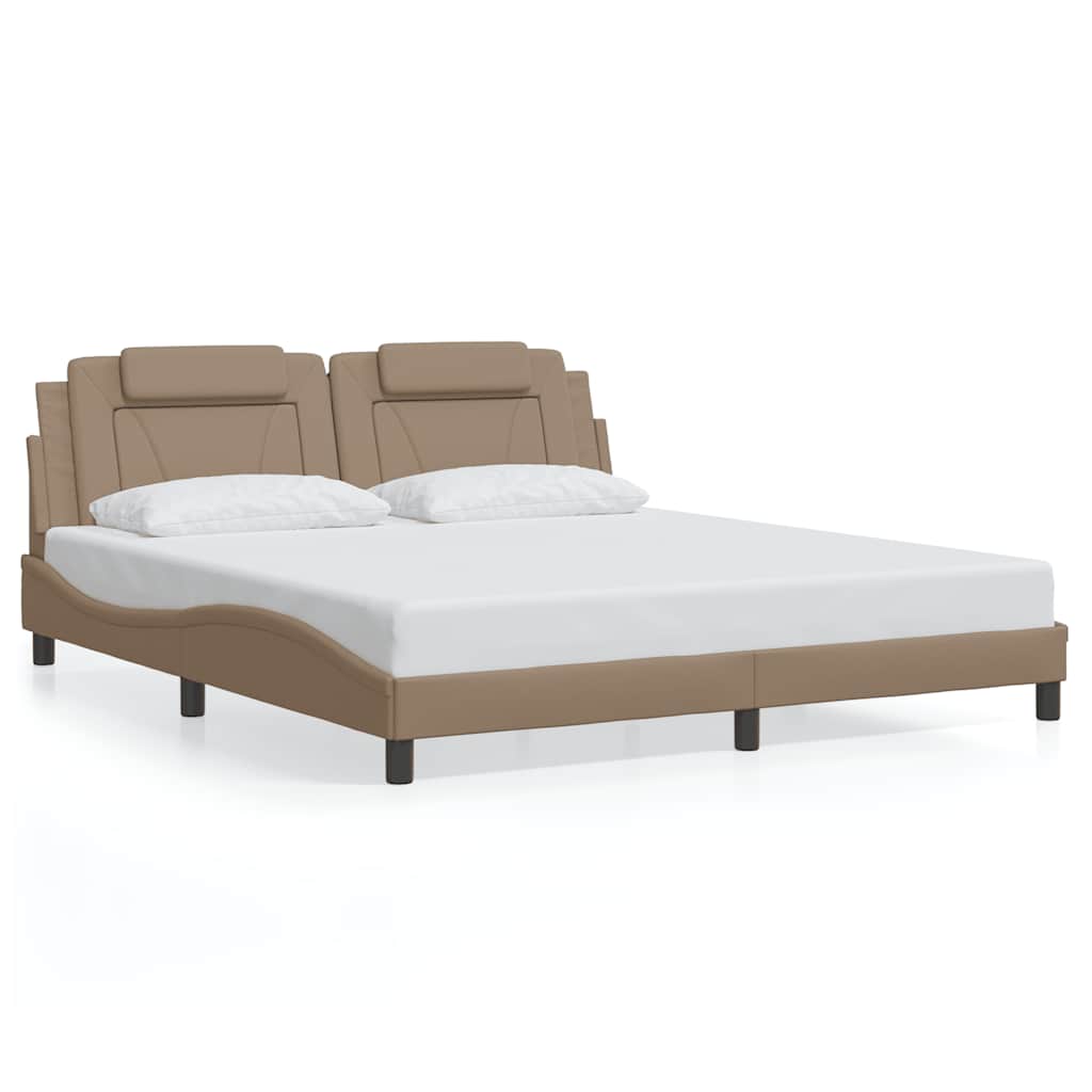Bed Frame "Viana" without Mattress Cappuccino 180x200 cm Faux Leather