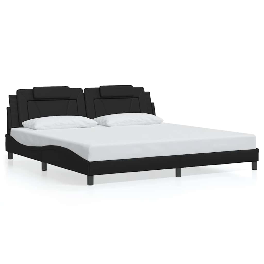 Bed Frame "Viana" without Mattress Black 200x200 cm Faux Leather