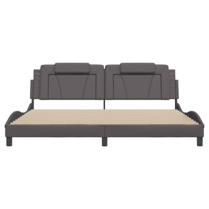 Bed Frame "Viana" without Mattress Grey 200x200 cm Faux Leather