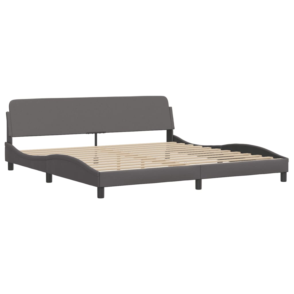 Bed Frame "Viana" without Mattress Grey 200x200 cm Faux Leather