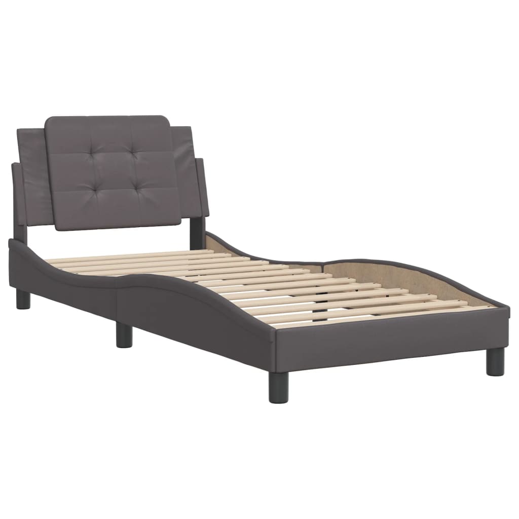 Bed Frame without Mattress "Zadar" Grey 80x200 cm Faux Leather