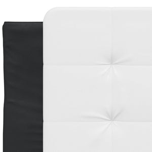 Bed Frame without Mattress "Zadar" Black and White 80x200 cm Faux Leather