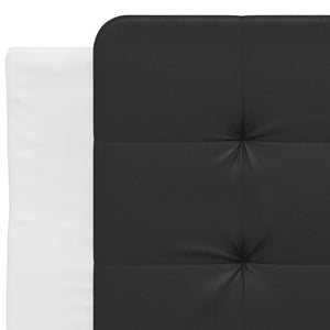 Bed Frame without Mattress "Zadar" White and Black 90x200 cm Faux Leather