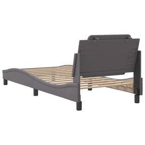 Bed Frame without Mattress "Zadar" Grey 100x200 cm Faux Leather