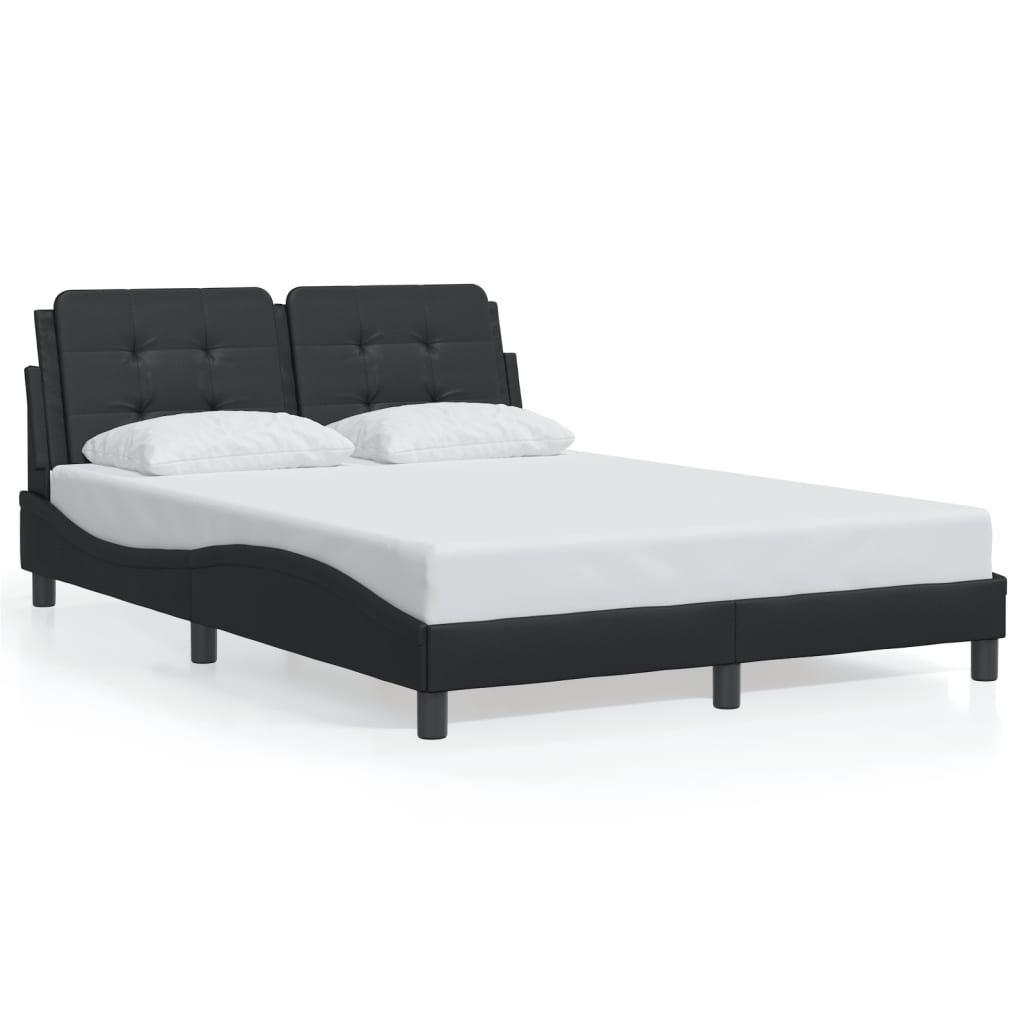 Bed Frame without Mattress "Zadar" Black 140x190 cm Faux Leather