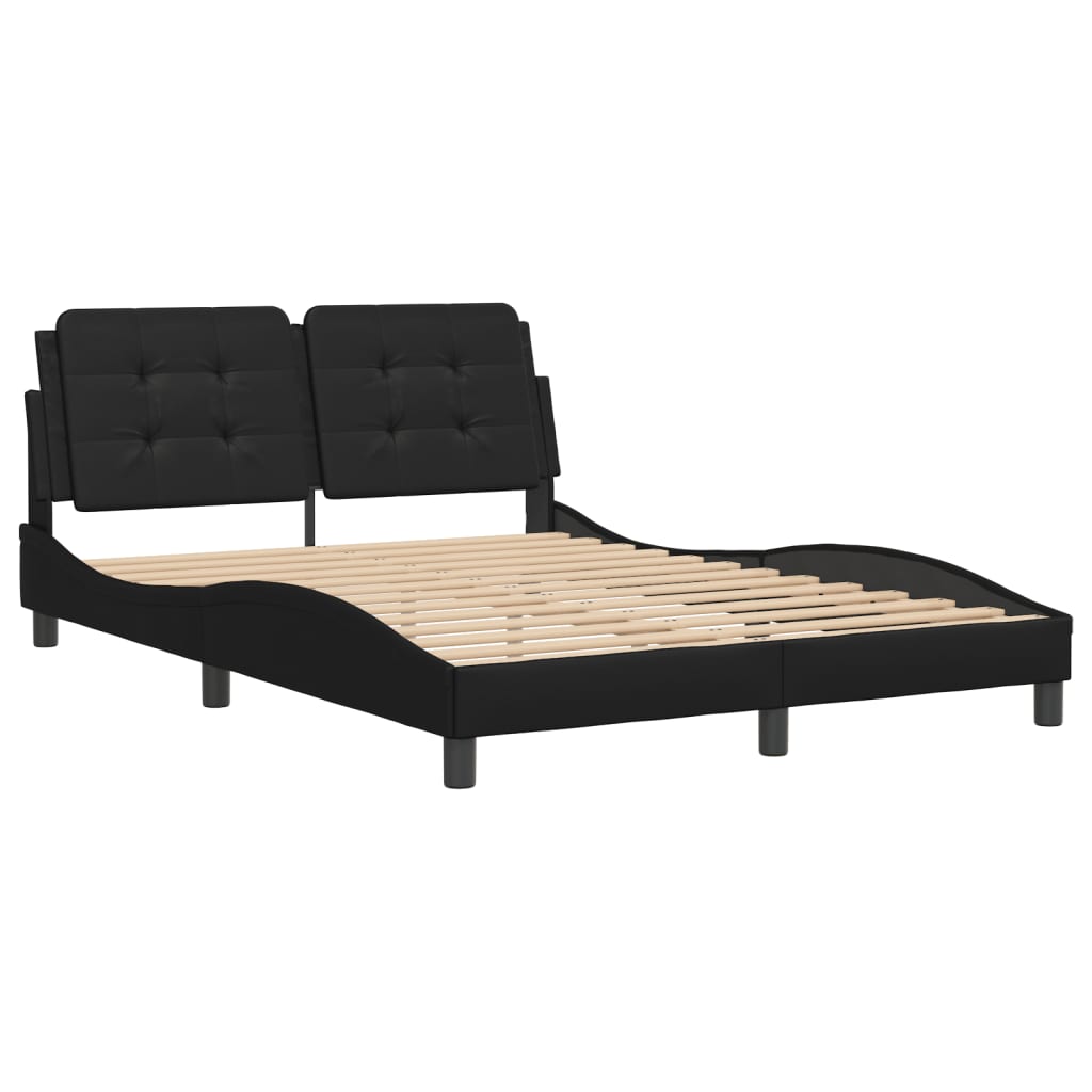 Bed Frame without Mattress "Zadar" Black 140x190 cm Faux Leather