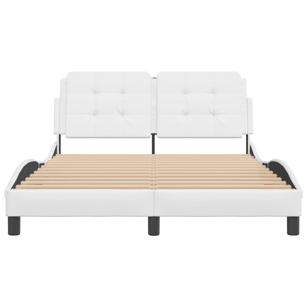 Bed Frame without Mattress "Zadar" White 140x200 cm Faux Leather