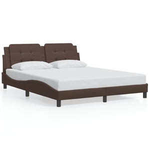 Bed Frame without Mattress "Zadar" Brown 160x200 cm Faux Leather