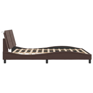 Bed Frame without Mattress "Zadar" Brown 160x200 cm Faux Leather