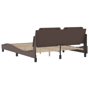 Bed Frame without Mattress "Zadar" Brown 160x200 cm Faux Leather
